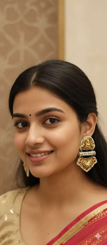 Antique Laxmi Pearl Earrings